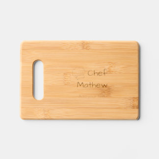 Chef cook add name text men kitchen bakery engraved cutting board