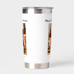 Chef cook add name text men kitchen bakery insulated tumbler