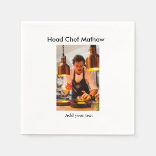 Chef cook add name text men kitchen bakery napkins