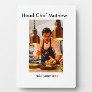 Chef cook add name text men kitchen bakery  plaque