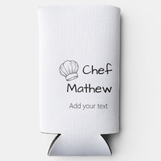 Chef cook add name text men kitchen bakery seltzer can cooler