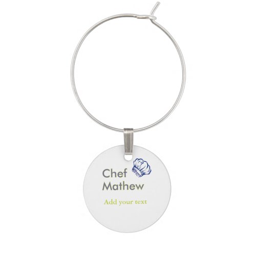 Chef cook add name text men kitchen bakery  wine charm