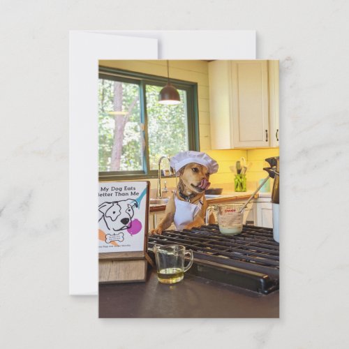 Chef cook book Funny Dog Photo Card