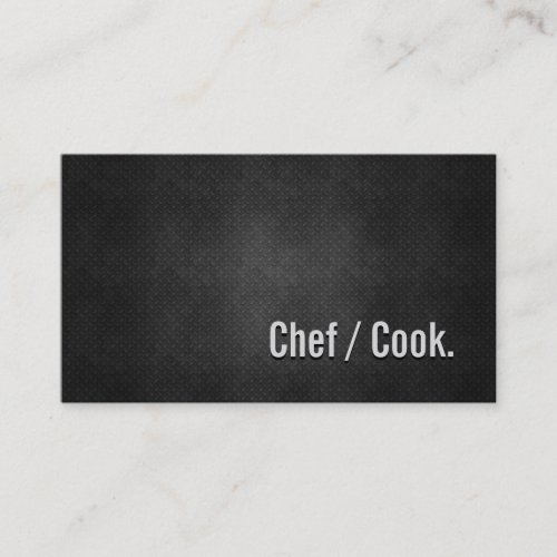 Chef  Cook Cool Black Metal Simplicity Business Card