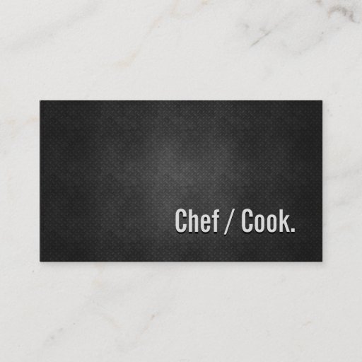 Customizable Chef / Cook Cool Black Metal Simplicity Business Card Templates