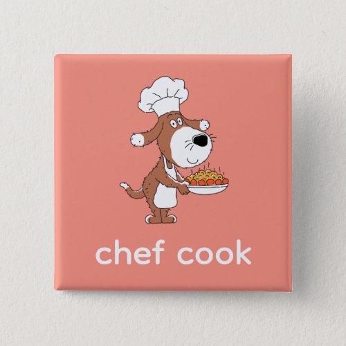 Chef Cook Cute Funny Dog Puppy Cartoon Button