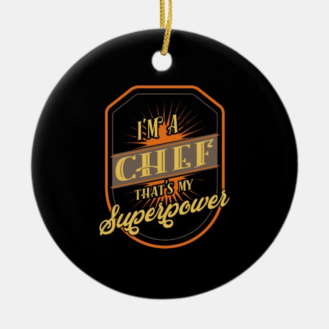 Chef Cook Gift Ceramic Ornament (Front)