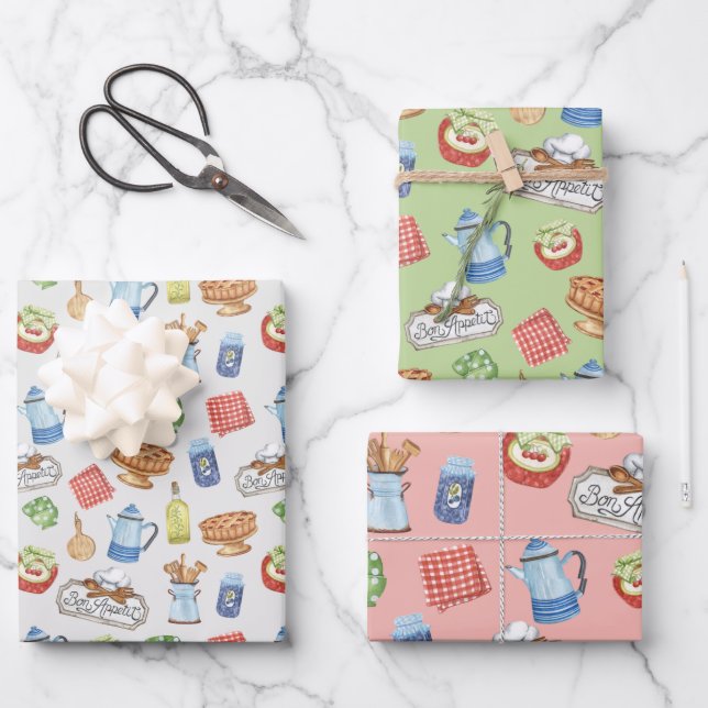 Chef Cook Kitchen Cooking Lover Wrapping Paper Set (Front)