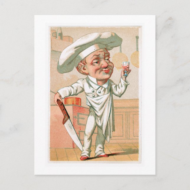 Chef Cook Vintage Food Ad Art Postcard (Front)