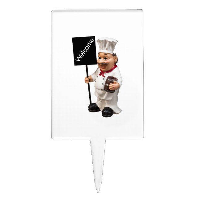 Chef cook - WELCOME menu card Cake Topper (Front)