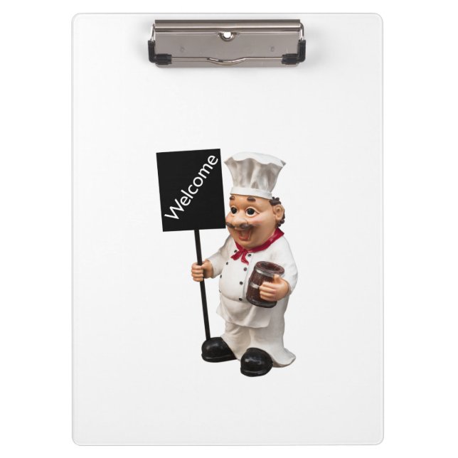 Chef cook - WELCOME menu card Clipboard (Front)