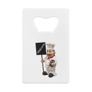 Chef cook - WELCOME menu card Credit Card Bottle Opener
