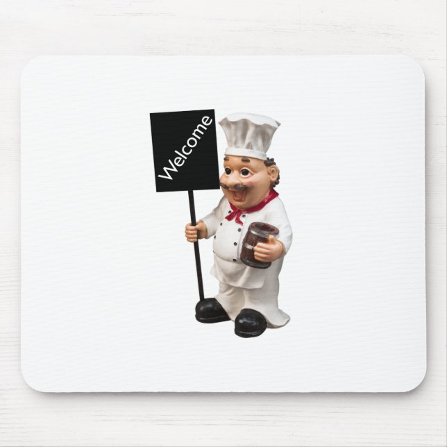 Chef cook - WELCOME menu card Mouse Pad (Front)
