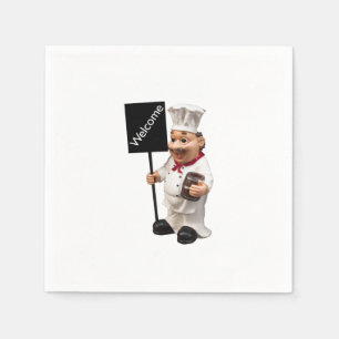 Chef cook - WELCOME menu card Napkins