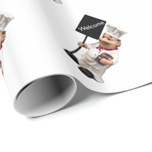 Chef cook - WELCOME menu card Wrapping Paper