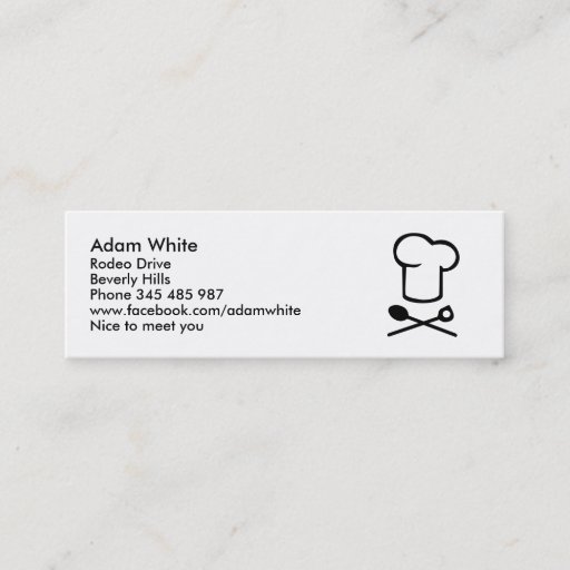 Customizable Chef cooking hat business card