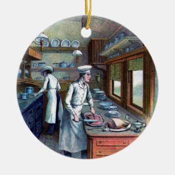 Chef Cooking In The Kitchen - Vintage - Ornament by BridesToBe at Zazzle