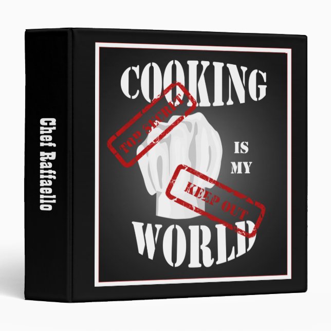 Chef Cooking is My World Recipe Binder (Front/Spine)