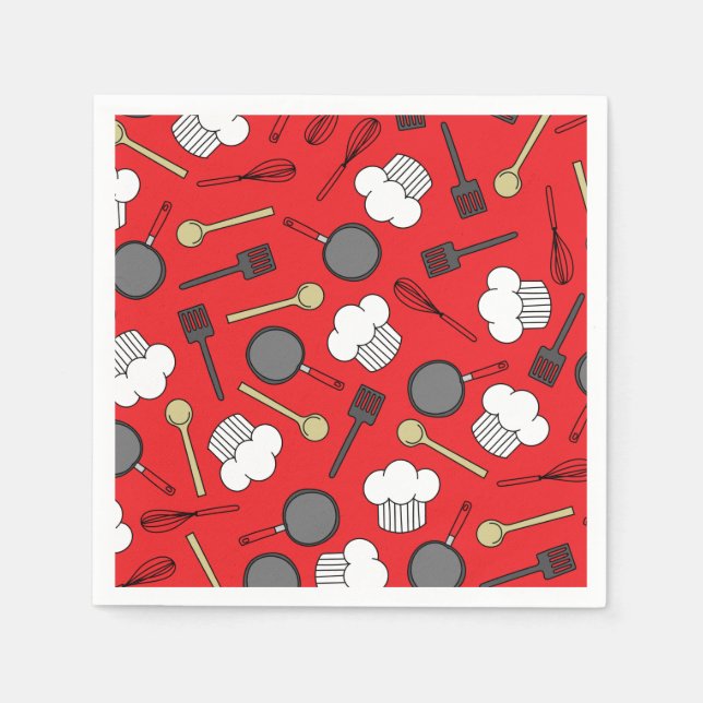 Chef Cooking Kids Birthday Party Napkins (Front)