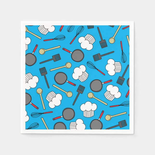 Chef Cooking Kids Birthday Party Napkins (Front)