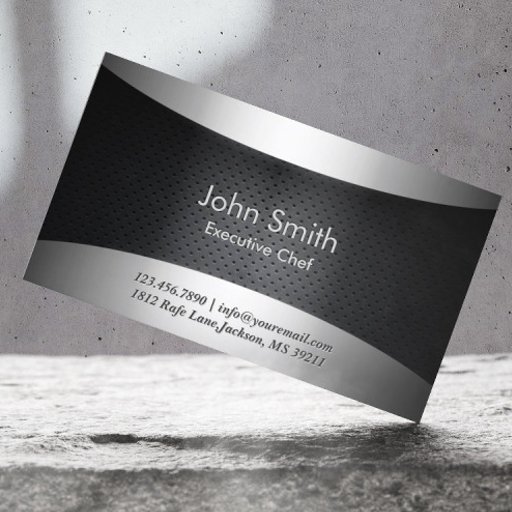 Customizable Cool Carbon Black Chef Business Card