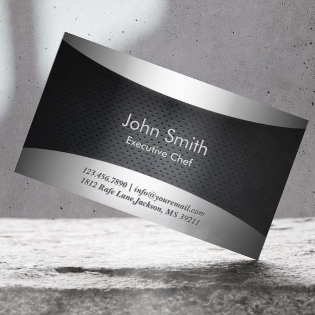 Chef Cool Carbon & Metal Professional Business Card