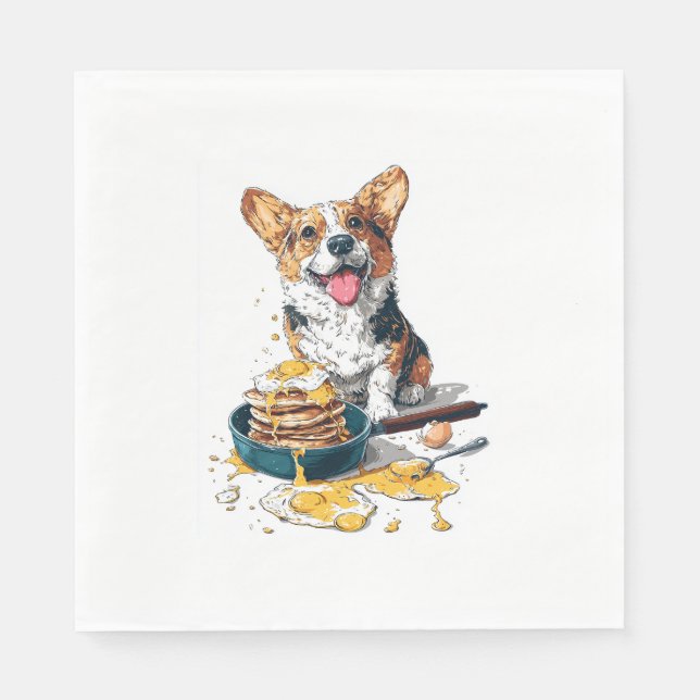 Chef Corgi – Funny Cooking Dog Napkins (Front)