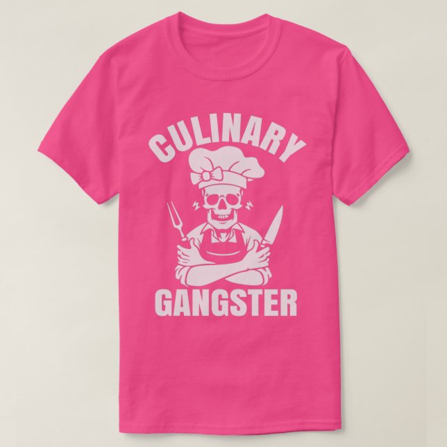 Chef Culinary Gangster Cook Skull and Knives  T-Shirt (Design Front)