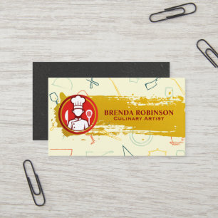 Chef Culinary Logo Cooking Tools Restaurant Business Card
