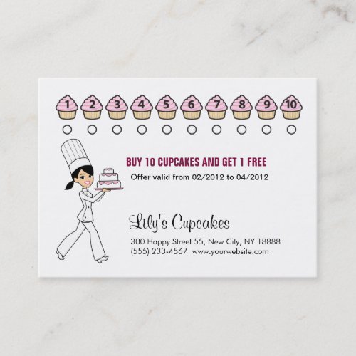 Chef Cupcake Rewards Chubby Card Card Business Card Templates
