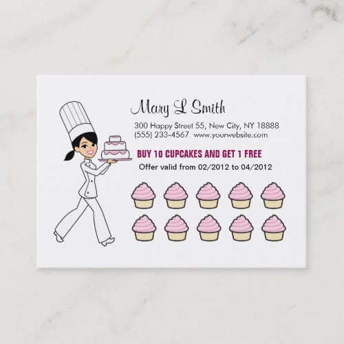 Chef Cupcake Rewards Chubby Card Card Business Card Template