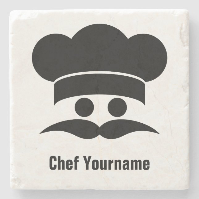 Chef custom color & text stone coaster (Front)