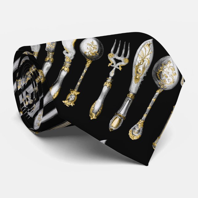 Chef cutlery kitchen utensils tie (Rolled)