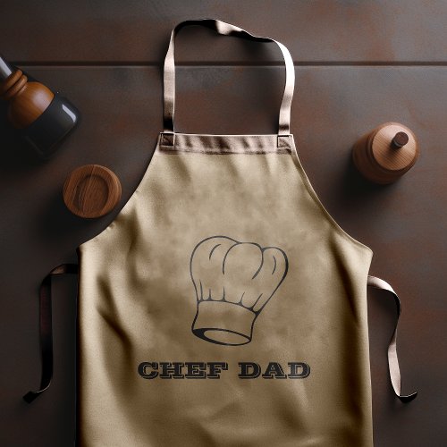 Chef Dad Chef s Hat Typography Grilling Long Apron