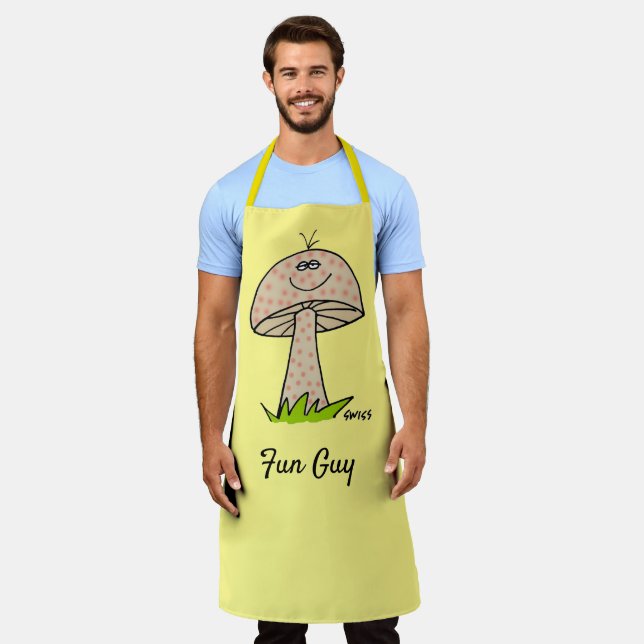 Chef Dad Funny Fun Guy Mushroom Apron (Worn)