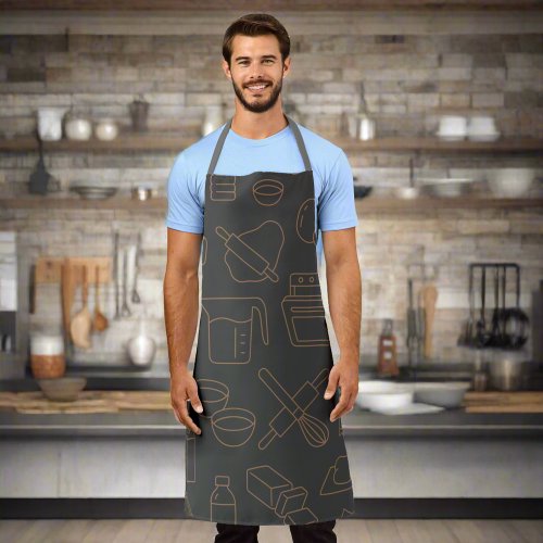 Chef Dad Master Baking  Cooking Fun Utensil Gray  Apron