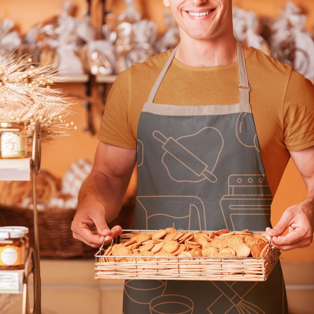 Chef Dad Master Baking & Cooking Fun Utensil Gray  Apron (Creator Uploaded)