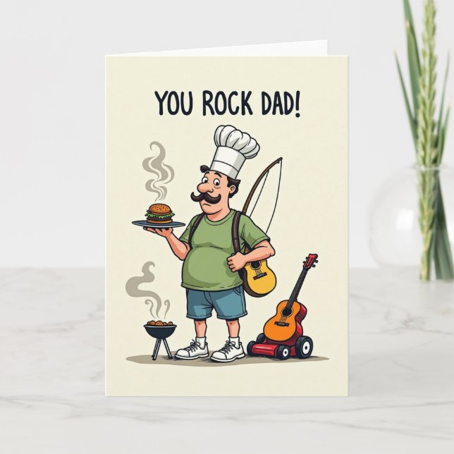 Chef Dads Rock Fathers Day Card (Front)