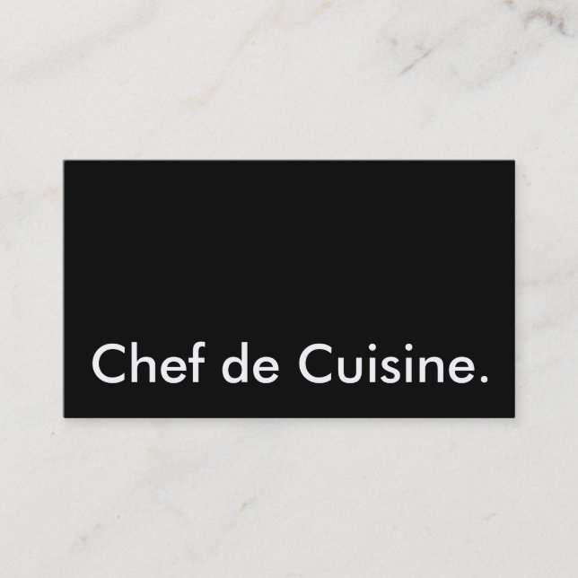 Chef de Cuisine. Business Card (Front)