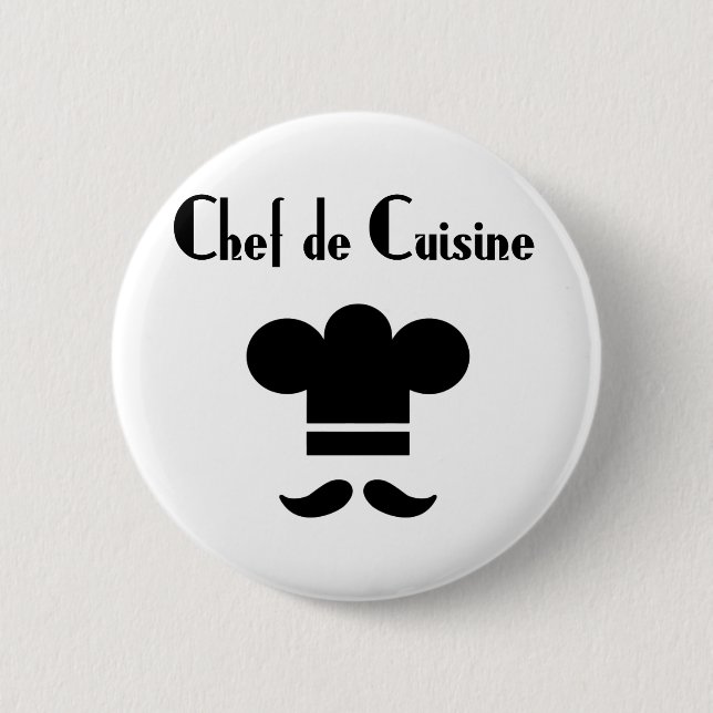 Chef de Cuisine Pinback Button (Front)