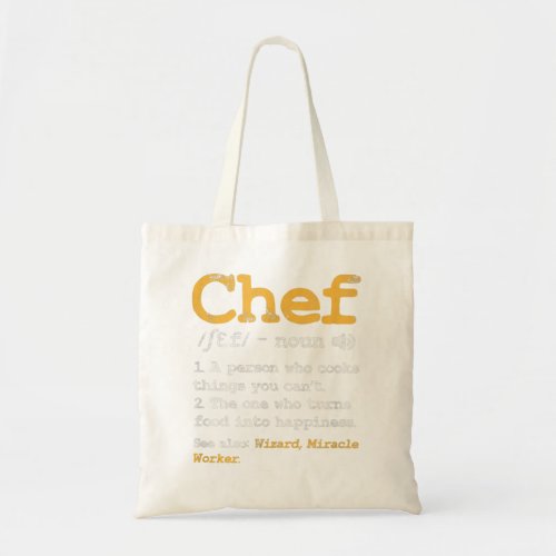 Chef Definition Cook Cooking Culinary Distressed Tote Bag