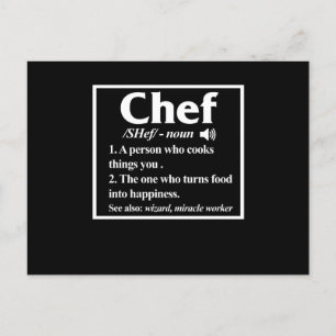 Chef Definition Cook Cooking Kitchen Food Maker Invitation Postcard