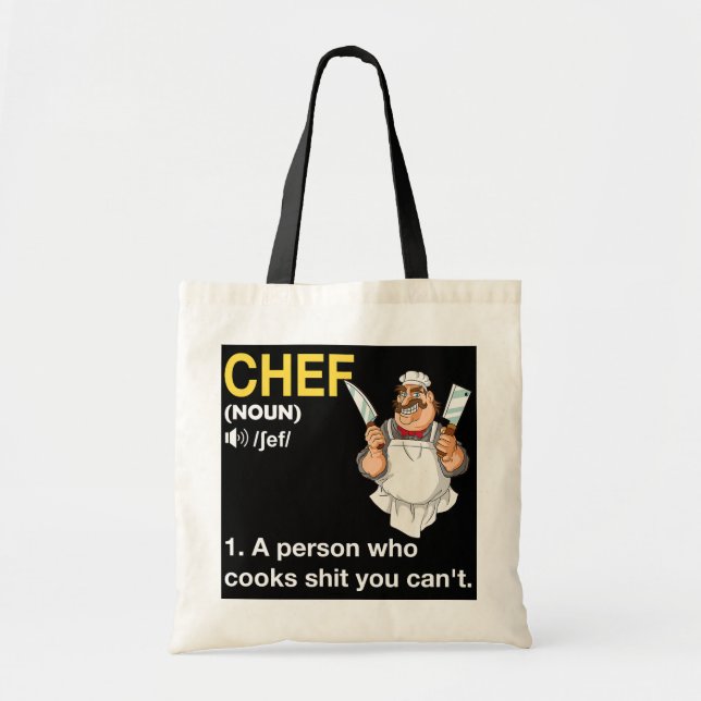 Chef Definition Funny Cook Cooking  Tote Bag (Front)