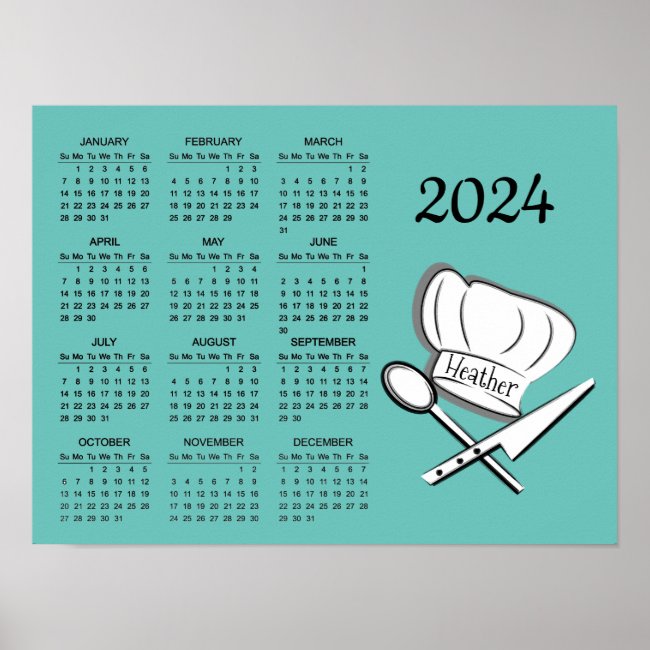 Chef Design 2024 Calendar Poster