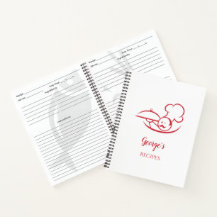 Chef Design Personalized Spiral Recipe Book