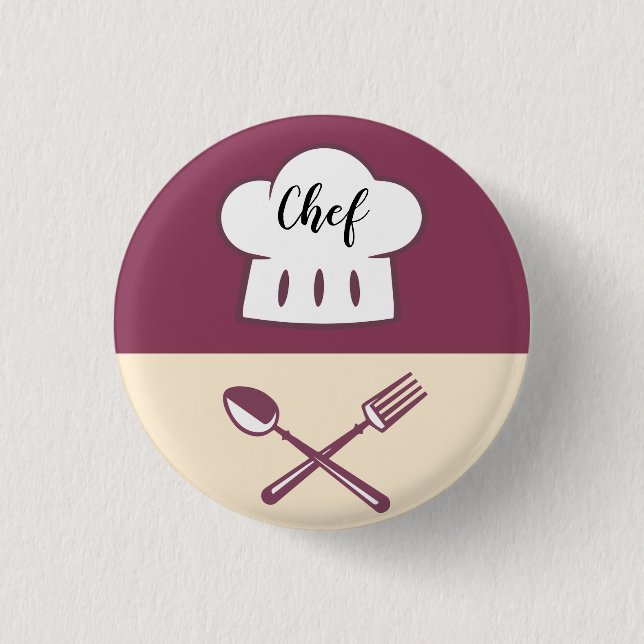 Chef Design Small, 1¼ Inch Round Button (Front)