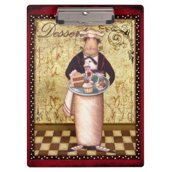 Chef Dessert Clipboard by AuraEditions at Zazzle