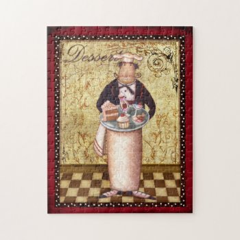 Chef Dessert Jigsaw Puzzle by AuraEditions at Zazzle