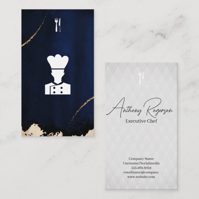 Chef | Dinnerware Logo Business Card (Front/Back)