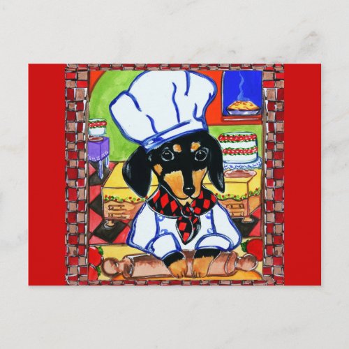 Chef  Doxie Postcard